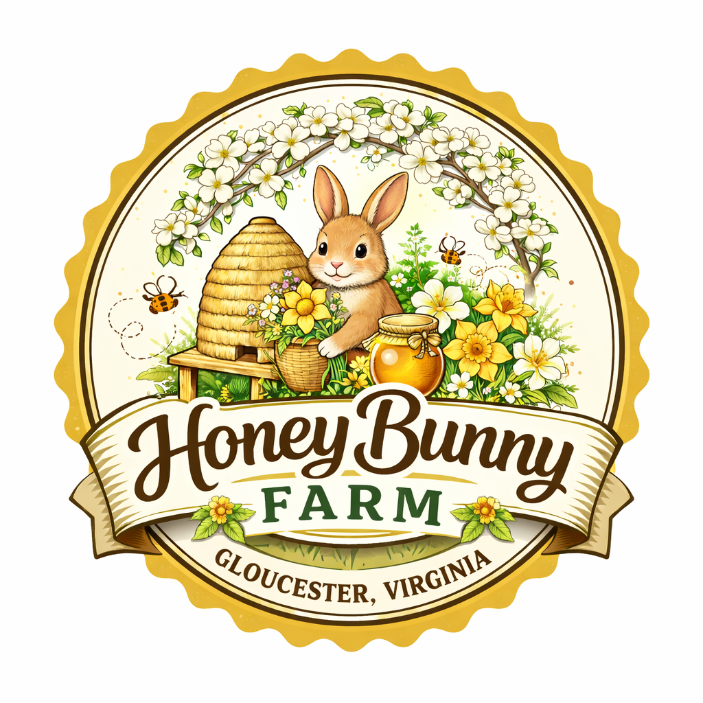 Honey Bunny Farm bee and bunny logo